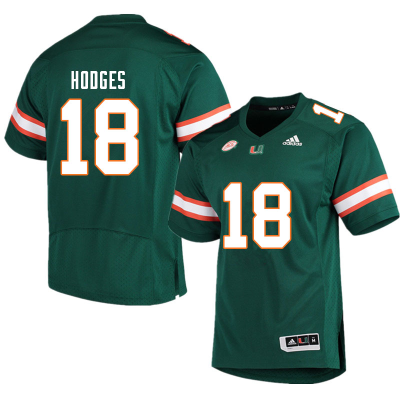 Men #18 Larry Hodges Miami Hurricanes College Football Jerseys Sale-Green